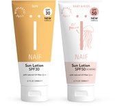 Naïf Zonnebrand Lotions - SPF 50 Baby en Kids + SPF 30 Adult - 200ml - met Natuurlijke Ingrediënten