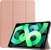 Hoes Geschikt voor iPad Air 2022 Hoes Luxe Hoesje Book Case - Hoesje Geschikt voor iPad Air 5 2022 Hoes Cover - Rosé goud