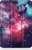 Hoes Geschikt voor iPad Air 2022 Hoes Tri-fold Tablet Hoesje Case - Hoesje Geschikt voor iPad Air 5 2022 Hoesje Hardcover Bookcase - Galaxy