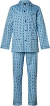 Heren pyjama poplin katoen doorknoop 9427 56 blue