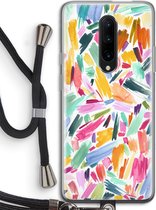 Case Company® - OnePlus 7 Pro hoesje met Koord - Watercolor Brushstrokes - Telefoonhoesje met Zwart Koord - Bescherming aan alle Kanten en Over de Schermrand