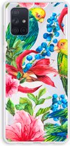 Case Company® - Samsung Galaxy A71 hoesje - Papegaaien - Soft Cover Telefoonhoesje - Bescherming aan alle Kanten en Schermrand