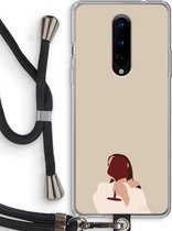 Case Company® - OnePlus 8 hoesje met Koord - I drink wine - Telefoonhoesje met Zwart Koord - Bescherming aan alle Kanten en Over de Schermrand