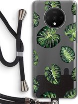 Case Company® - OnePlus 7T hoesje met Koord - Tropische bladeren - Telefoonhoesje met Zwart Koord - Bescherming aan alle Kanten en Over de Schermrand