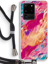 Case Company® - Samsung Galaxy S20 Ultra hoesje met Koord - Pastel Echoes - Telefoonhoesje met Zwart Koord - Bescherming aan alle Kanten en Over de Schermrand