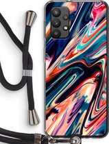 Case Company® - Samsung Galaxy A32 4G hoesje met Koord - Quantum Being - Telefoonhoesje met Zwart Koord - Bescherming aan alle Kanten en Over de Schermrand