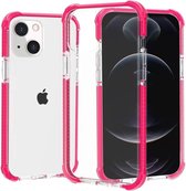 iPhone 13 Pro Max Backcover Bumper Hoesje - Back cover - case - Apple iPhone 13 Pro Max - Transparant / Roze