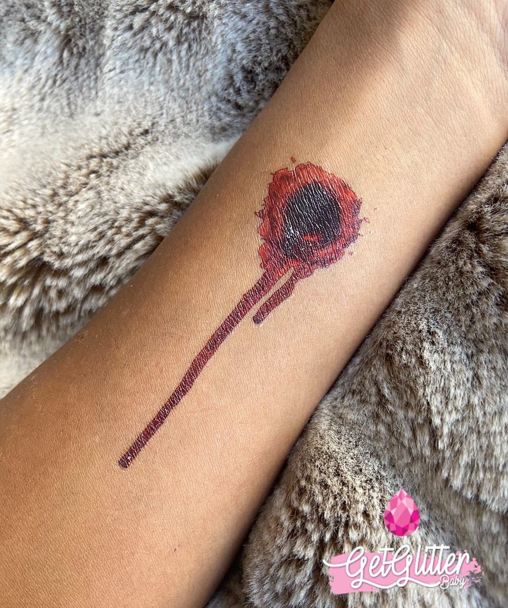 GetGlitterBaby® - Schotwonden Tattoo / Halloween Decoratie Versiering / Carnaval Schmink Make Up Plak Tattoos / Tijdelijke Tattoo / Nep Tatoeage / Wonden Wond Kogelgat Schotwond - Kogelgaten met Bloed — afbeelding 5