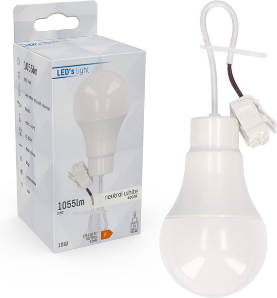 Raccord de démontage Proventa® E27 avec lampe LED - Lumière Extra puissante - 1055 lumens - 1 raccord de construction E27