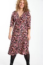 Paprika Dames Lange jurk in tricot met een kasjmierprint - Jurk - Maat 46