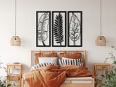 Wanddecoratie |blad /Leaf | Metal - Wall Art | Muurdecoratie | Woonkamer |Zwart| 64x50cm