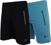2-Pack Donnay Joggingshort - Sportshort - Heren - Maat L - Black/Vintage-blue