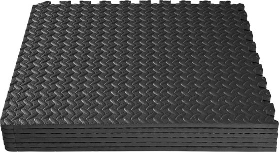 tectake - Set van 6 beschermingsmatten sportvloer vloermat fitnessvloermat - zwart - 2,3 m2 - 402653 - Tectake