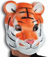 verkleedmasker tijger oranje/wit one-size