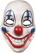 gezichtsmasker Scary Clown beweegbare kaak junior wit