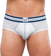 Slip - Bluebuck - Coton Bio - Ceinture élastiquée - Wit/Marine - Taille XS