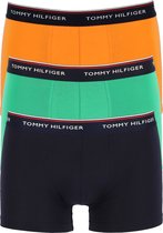 Tommy Hilfiger trunks (3-pack) - heren boxers normale lengte - blauw - oranje en groen -  Maat: XL