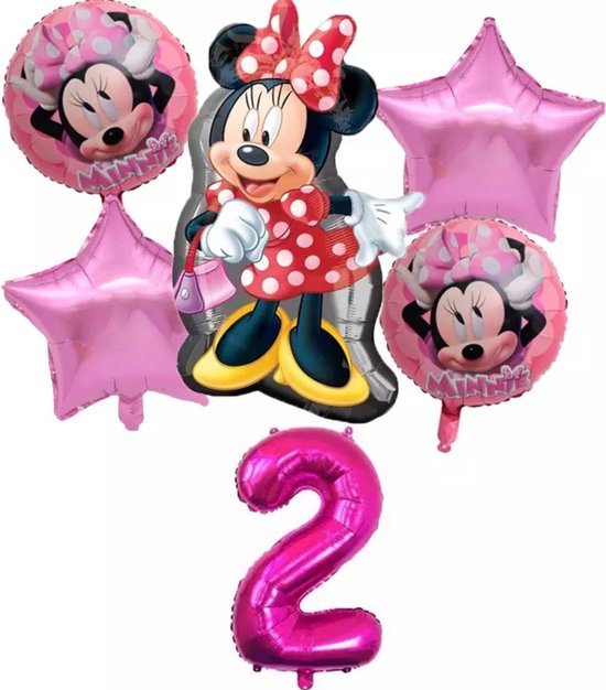 6 Stuks Disney Mickey Minnie Ballon Set Verjaardagsfeestje Decoraties Baby Shower 32Inch Nummer Mickey Mouse Ballon