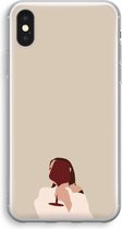 Case Company® - iPhone XS hoesje - I drink wine - Soft Cover Telefoonhoesje - Bescherming aan alle Kanten en Schermrand