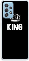 Case Company® - Samsung Galaxy A73 hoesje - King zwart - Soft Cover Telefoonhoesje - Bescherming aan alle Kanten en Schermrand