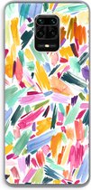 Case Company® - Xiaomi Redmi Note 9 Pro hoesje - Watercolor Brushstrokes - Soft Cover Telefoonhoesje - Bescherming aan alle Kanten en Schermrand