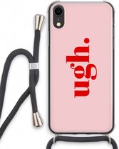 Case Company® - iPhone XR hoesje met Koord - Ugh - Telefoonhoesje met Zwart Koord - Extra Bescherming aan alle Kanten en Over de Schermrand