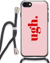 Case Company® - iPhone 8 hoesje met Koord - Ugh - Telefoonhoesje met Zwart Koord - Extra Bescherming aan alle Kanten en Over de Schermrand