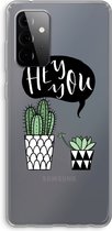 Case Company® - Samsung Galaxy A72 hoesje - Hey you cactus - Soft Cover Telefoonhoesje - Bescherming aan alle Kanten en Schermrand