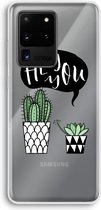 Case Company® - Samsung Galaxy S20 Ultra hoesje - Hey you cactus - Soft Cover Telefoonhoesje - Bescherming aan alle Kanten en Schermrand