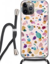 Case Company® - iPhone 13 Pro Max hoesje met Koord - Terrazzo Memphis - Telefoonhoesje met Zwart Koord - Extra Bescherming aan alle Kanten en Over de Schermrand