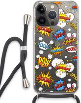 Case Company® - iPhone 13 Pro hoesje met Koord - Pow Smack - Telefoonhoesje met Zwart Koord - Extra Bescherming aan alle Kanten en Over de Schermrand