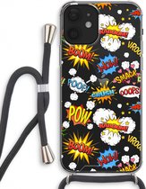 Case Company® - iPhone 12 hoesje met Koord - Pow Smack - Telefoonhoesje met Zwart Koord - Extra Bescherming aan alle Kanten en Over de Schermrand