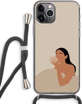 Case Company® - iPhone 11 Pro hoesje met Koord - Fresh coffee - Telefoonhoesje met Zwart Koord - Extra Bescherming aan alle Kanten en Over de Schermrand
