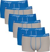 Sloggi Retro Short 6-Pack Heren Onderbroeken - Grijs/Blauw - Maat L