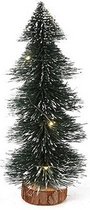 kerstboom op houtblok 29 cm ABS/hout groen