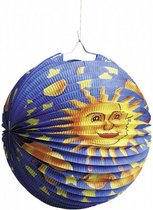 lampion Zon 25 cm papier blauw/geel