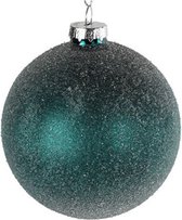 kerstbal Tabby 10 cm glas groen maat M