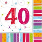 servetten 40 jaar 33 x 33 cm 16 stuks