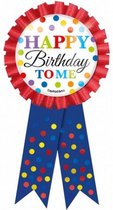 button 'happy birthday to me' rood/wit/blauw