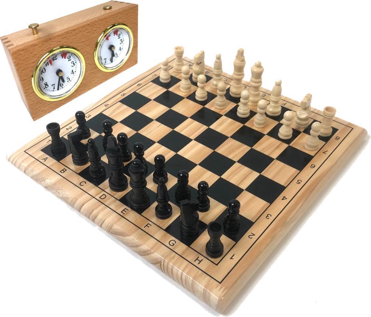 Schaakklok Hout - Schaakklok Analoog - Klassiek Schaken - Professioneel Schaken - Geen Batterijen Nodig — cadeau in Spellen & Speelgoed - foto 4