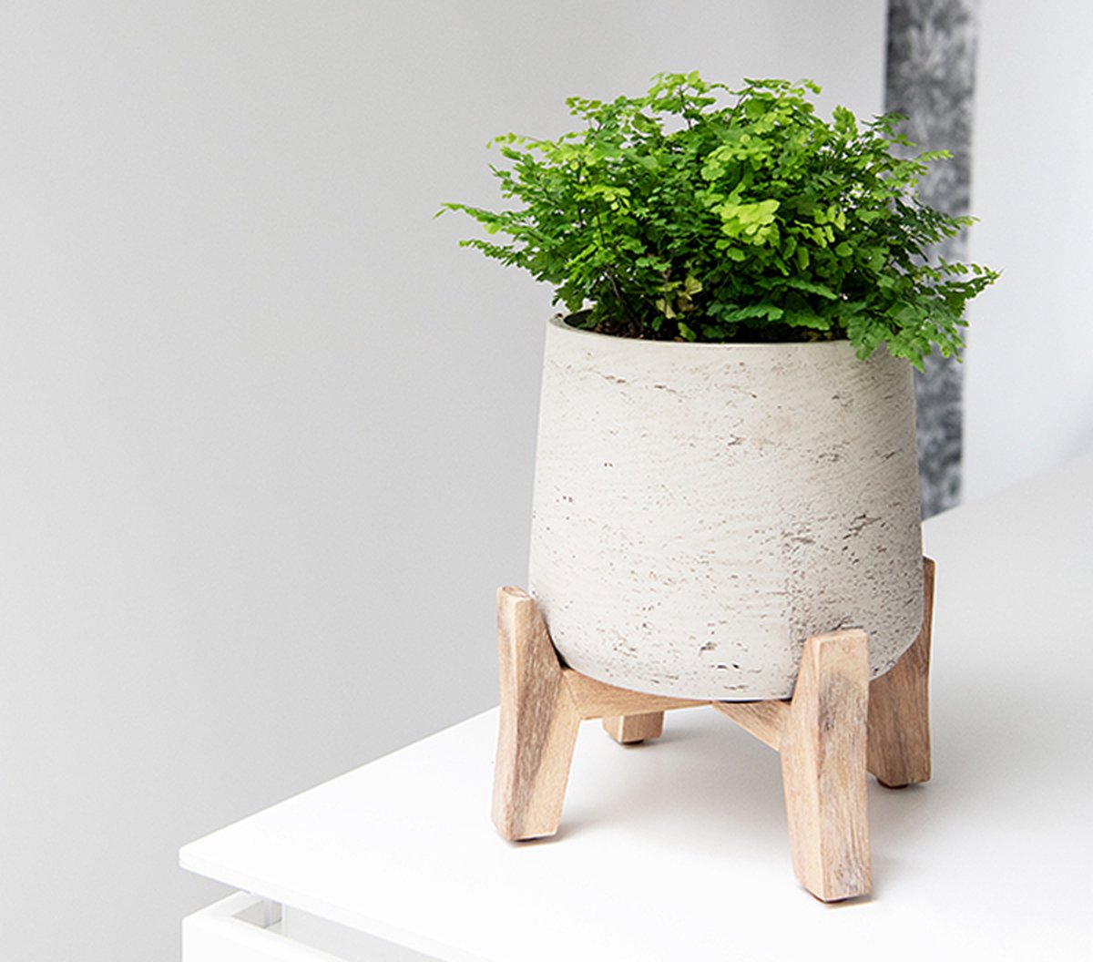 Pottery Pots Flower Pot Patt Feet Low Grey Washed-Grey-Beige D 28 cm H 29 cm