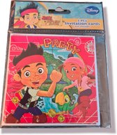 Uitnodiging Jake and the Neverland Pirates, 5 stuks, kinderfeestje, kindercrea