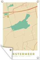 Tuinposter - Tuindoek - Tuinposters buiten - Plattegrond - Kaart - Vintage - Leekstermeer - Stadskaart - 80x120 cm - Tuin