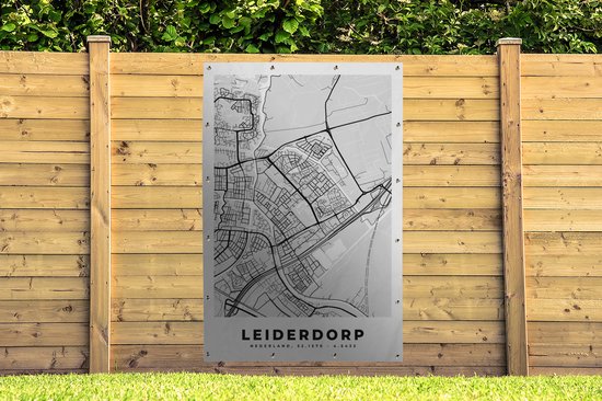 Décoration murale Carte - Leiderdorp - Carte - Plan de ville - 120x180 cm - Poster jardin - Toile jardin - Poster extérieur