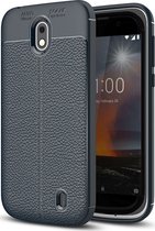 Mobigear Hoesje geschikt voor Nokia 1 Telefoonhoesje Flexibel TPU | Mobigear Luxury Backcover | 1 Case | Back Cover - Marineblauw