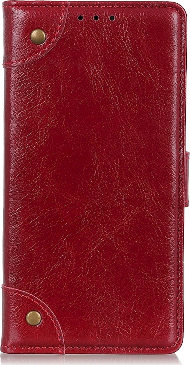 Mobigear Telefoonhoesje geschikt voor Motorola Moto G60s Hoesje | Mobigear Ranch Bookcase Portemonnee | Pasjeshouder voor 3 Pasjes | Telefoonhoesje voor Pinpas / OV Kaart / Rijbewijs - Bordeaux Rood