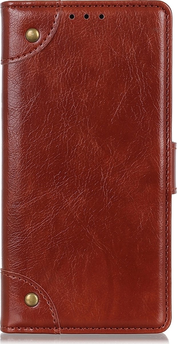 Mobigear Telefoonhoesje geschikt voor Samsung Galaxy A21 Hoesje | Mobigear Ranch Bookcase Portemonnee | Pasjeshouder voor 3 Pasjes | Telefoonhoesje voor Pinpas / OV Kaart / Rijbewijs - Bruin