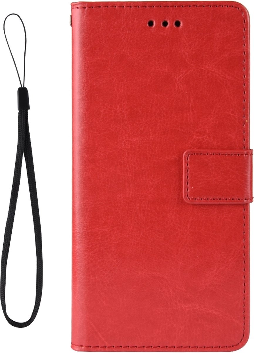 Mobigear Telefoonhoesje geschikt voor Apple iPhone 11 Pro Max Hoesje | Mobigear Wallet Bookcase Portemonnee | Pasjeshouder voor 3 Pasjes | Telefoonhoesje voor Pinpas / OV Kaart / Rijbewijs - Rood