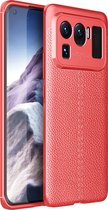 Mobigear Hoesje geschikt voor Xiaomi Mi 11 Ultra Telefoonhoesje Flexibel TPU | Mobigear Luxury Backcover | Mi 11 Ultra Case | Back Cover - Rood
