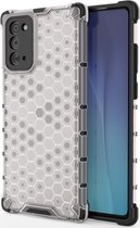 Mobigear Hoesje geschikt voor Samsung Galaxy Note 20 Telefoonhoesje Hardcase | Mobigear Honeycomb Backcover Shockproof | Schokbestendig Galaxy Note 20 Telefoonhoesje | Anti Shock Proof - Grijs